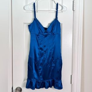 Vintage Turquoise Guess Spaghetti Strap Mini Dress, Size 5